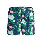 Jack&Jones men's JWHARUBA SWIM PRINTS SHORTS 12206537 NAVY BLAZER FLAMINGO Jack&Jones