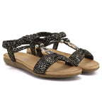 Women's slip-on sandals black Artiker 58C0629 Artiker