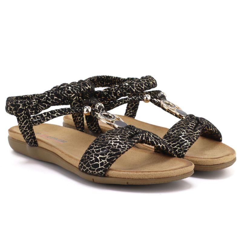 Women's slip-on sandals black Artiker 58C0629 Artiker