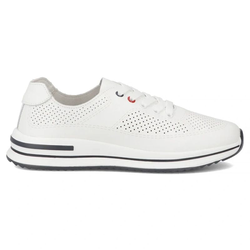Women's leather openwork shoes, white Filippo DP7608/26 WH Filippo