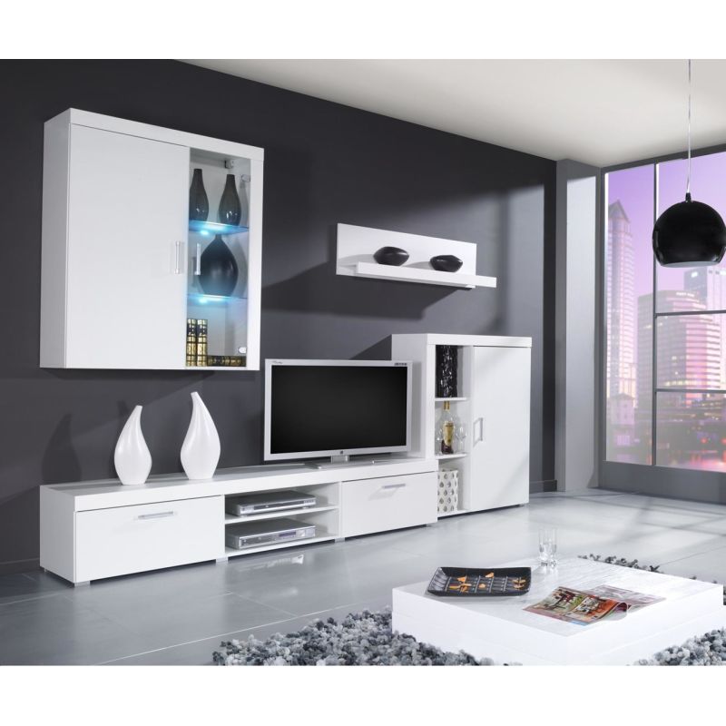 SAMBA hanging display cabinet (Unit 4) white/white gloss Bufety i witryny/Bufety i witryny na drewnianej podstawie Your Sports Performance