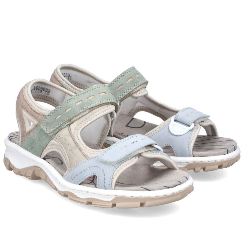 Comfortable women's sports sandals with Velcro colorful Rieker 68866-94 Rieker
