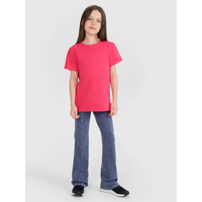 Regular plain girls' T-shirt 4F 4FJWSS25TTSHF2177-55S *Kategoria tymczasowa Your Sports Performance