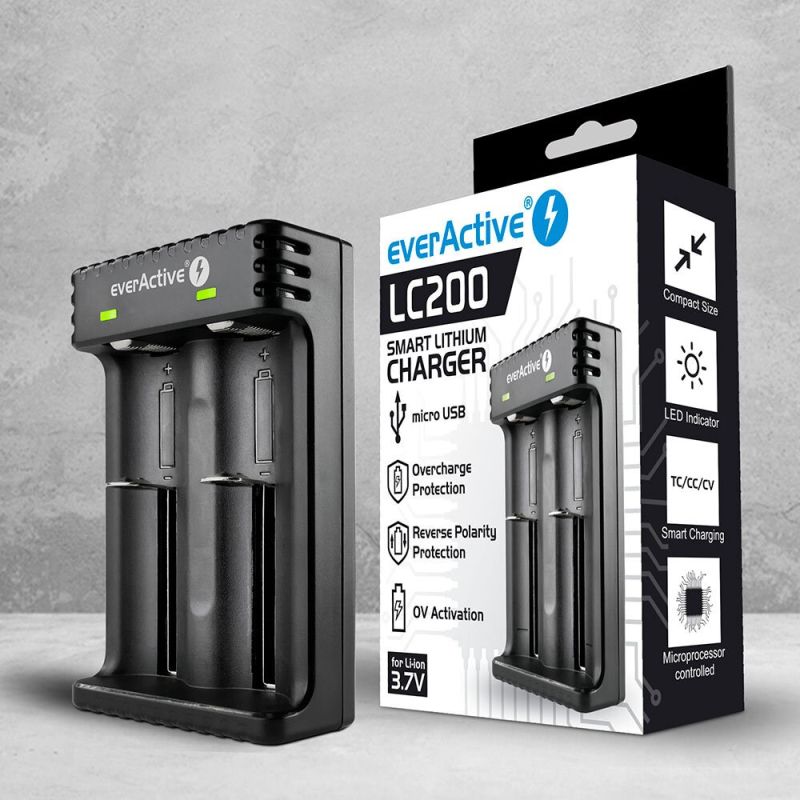 EVERACTIVE CHARGER FOR CYLINDRICAL LI-ION BATTERIES LC200 Baterie, akumulatorki i ładowarki/Ładowarki akumulatorowe (bez akumulatorków) Your Sports Performance
