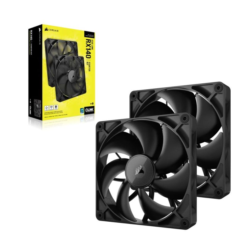 Corsair iCUE LINK RX140 Computer Case Fan 14 cm Black 2 pcs. Chłodzenie/Chłodzenie - wentylatory Your Sports Performance