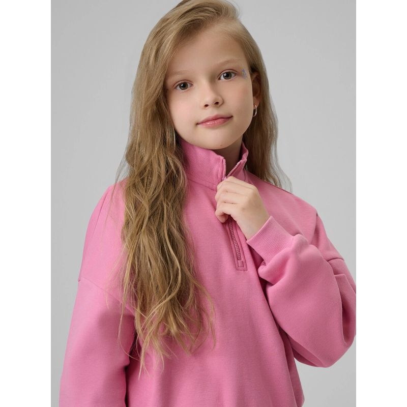 Regular sweatshirt without hood for girls 4F 4FJRSS26TSWSF2625-54S
