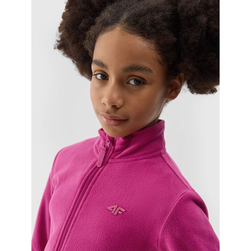 Girls' regular stand-up collar fleece 4F Junior 4FJWSS24TFLEF166-53S *Kategoria tymczasowa Your Sports Performance