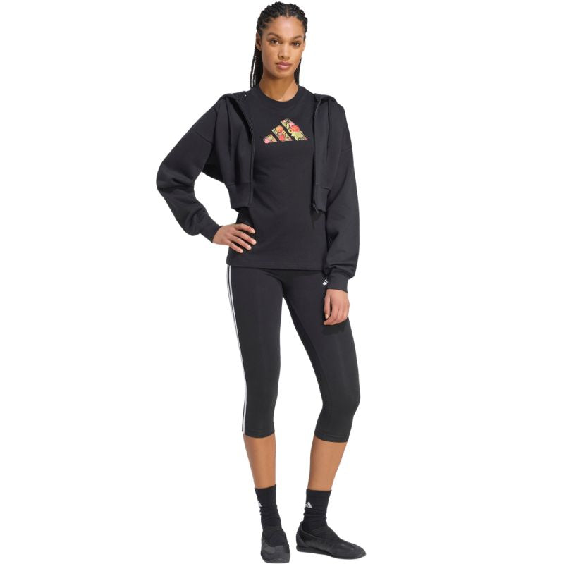 adidas Floral Regular Graphic Women's T-Shirt Black KT2766