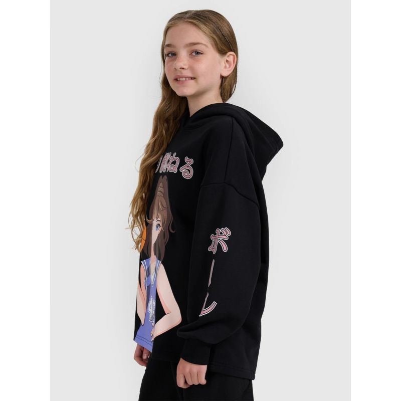 Girls' sweatshirt with hood, open, 4F 4FJRAW25TSWSF2293-20S *Kategoria tymczasowa Your Sports Performance