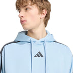 adidas Essentials 3-Stripes Fleece Hoodie for men, light blue KY4170