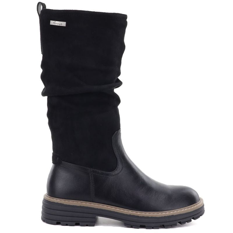 Women's warm, ruffled boots, black M.Daszyński SA259-