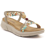 Women's beige wedge sandals Artiker 58C0001 Artiker