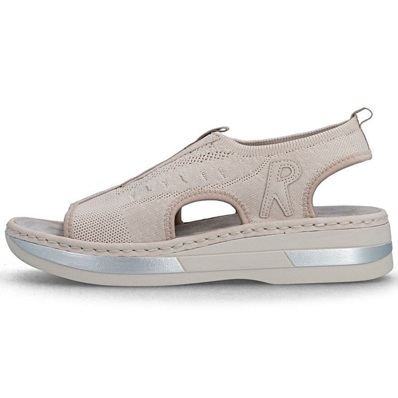 Women's pink slip-on platform sandals Rieker V59B5-31 Rieker