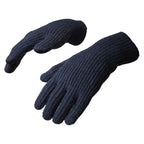 Braided telephone gloves with cut-outs for fingers - black Hurtel