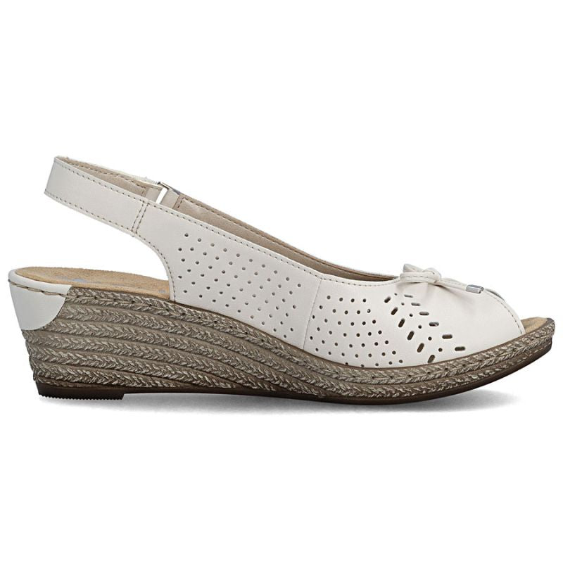 Women's leather wedge sandals with bow Rieker 624H1-60 Rieker