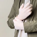 Braided phone gloves with cutouts for fingers - pink Hurtel