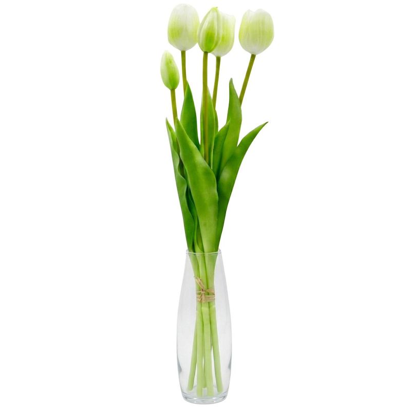 BOUQUET OF 5 WHITE TULIPS 39 CM LIFE-LIKE SPRING DECORATION Home and Garden/Equipment Your Sports Performance