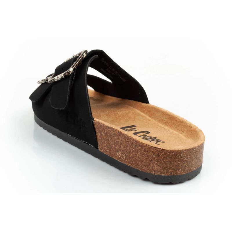 Lee Cooper women's slip-on shoes, black suede, comfortable, lightweight