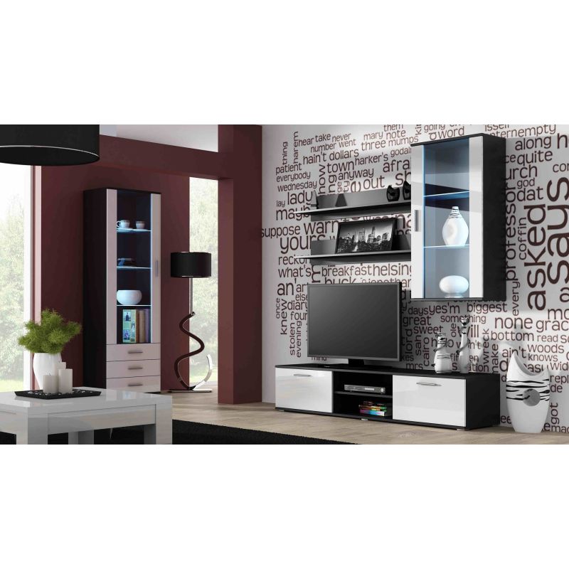 SOHO hanging display cabinet, white/black gloss Bufety i witryny/Bufety i witryny na drewnianej podstawie Your Sports Performance
