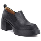 Women's black leather high-heeled shoes D&A S.Barski CR62-3525