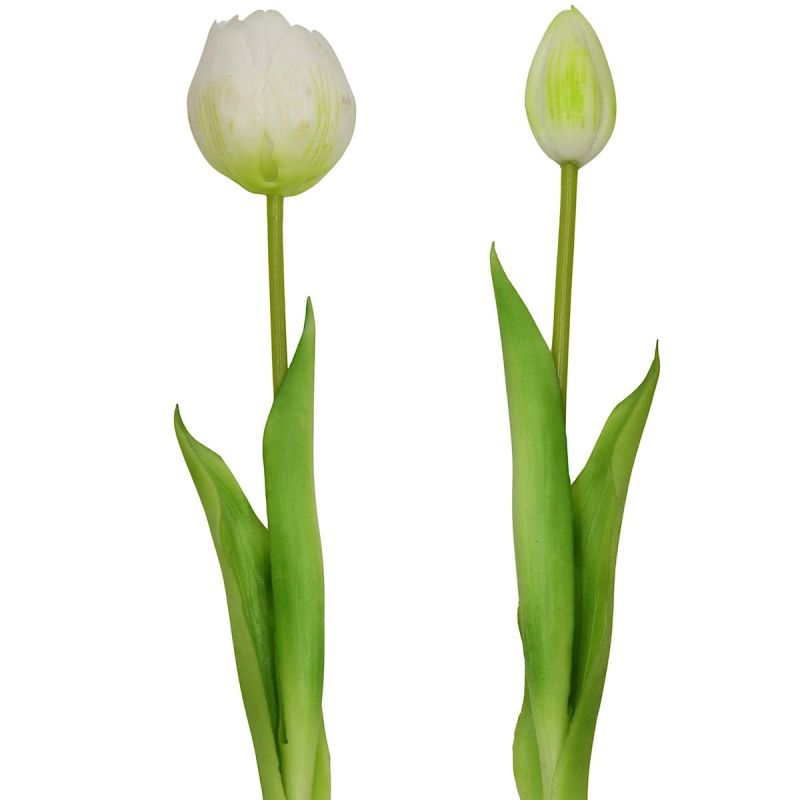 BOUQUET OF 5 WHITE PEONY TULIPS 39 CM LIFE-LIKE SPRING DECORATION Home and Garden/Equipment Your Sports Performance