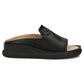 Women's leather wedge sandals, black, Filippo DK7758