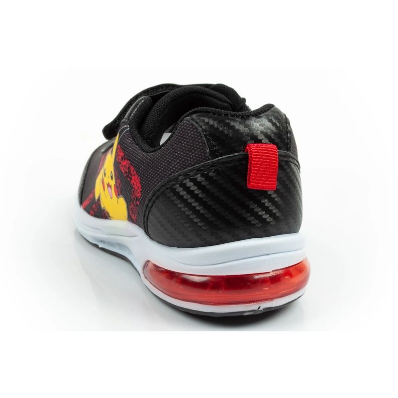 Leomil children's sports shoes Pokemon sneakers lightweight with velcro LED black