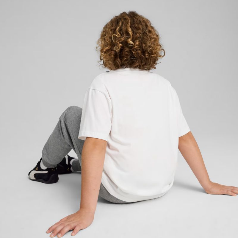 Puma ESS Small No. 1 Logo Relaxed Tee for Kids White 684920 02