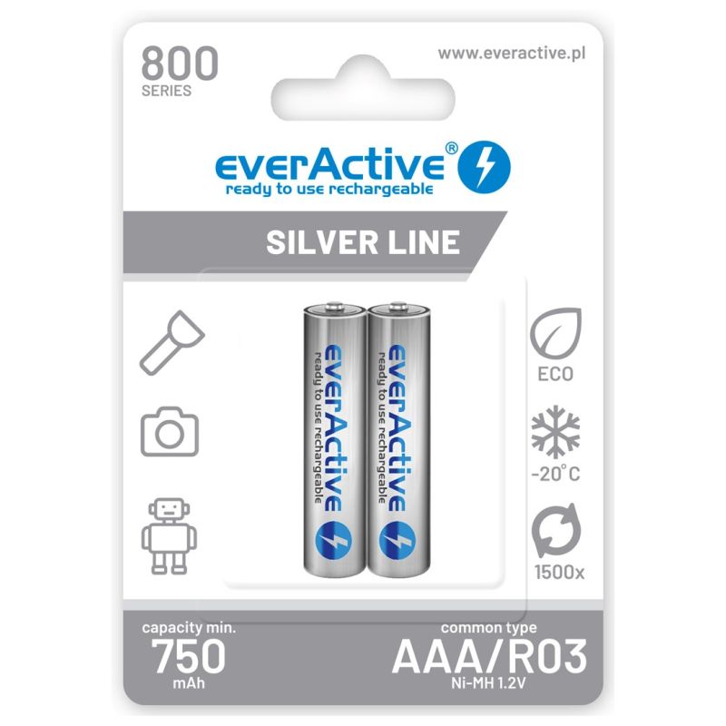 EVERACTIVE AAA BATTERIES 800 MAH - 2 PIECES EVHRL03-800 Baterie, akumulatorki i ładowarki/Akumulatorki Your Sports Performance