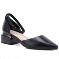 Women's black block heel pumps with strap Vinceza 62278 Vinceza