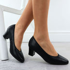 Women's leather pumps with a low heel, black Rieker 44650 Footwear Your Sports Performance