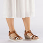 Rieker 61995-81 brown women's wedge sandals Rieker