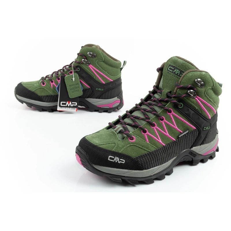 CMP Rigel women's trekking shoes leather durable waterproof ankle boots green CMP