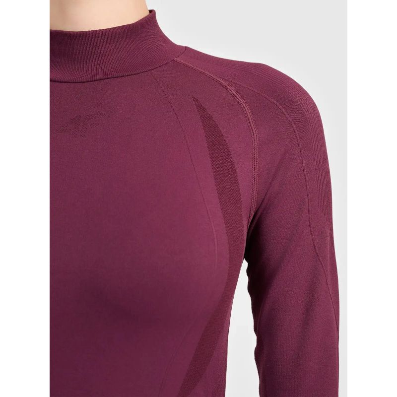 Seamless thermal ski underwear with quick-drying finish – women’s long-sleeve top 4F 4FWAW26USEAF324-60S