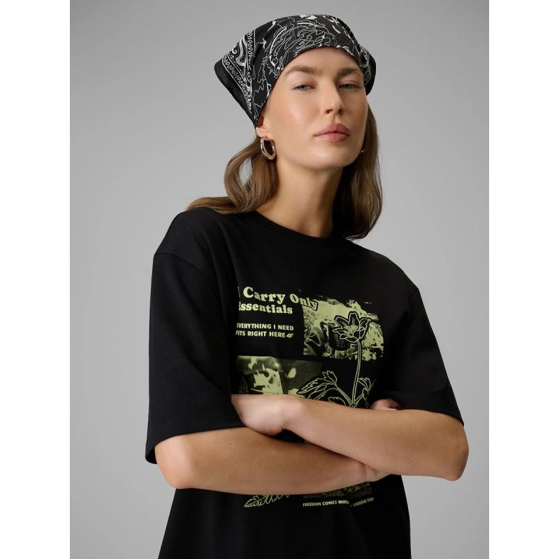 Women's loose T-shirt with print 4F 4FRSS26TTSHF3705-20S 4f