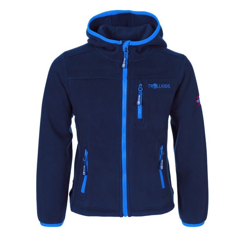 TrollKids Kids Stavanger Jacket navy/light blue windproof fleece jacket (706-110) In preparation Your Sports Performance