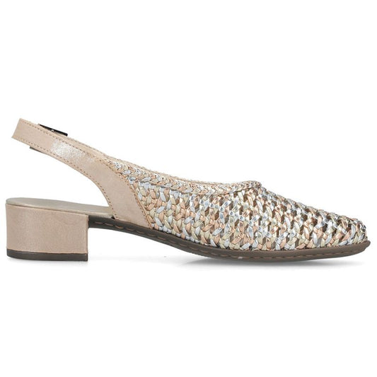 Women's metallic beige sandals Rieker 47078-90 Rieker