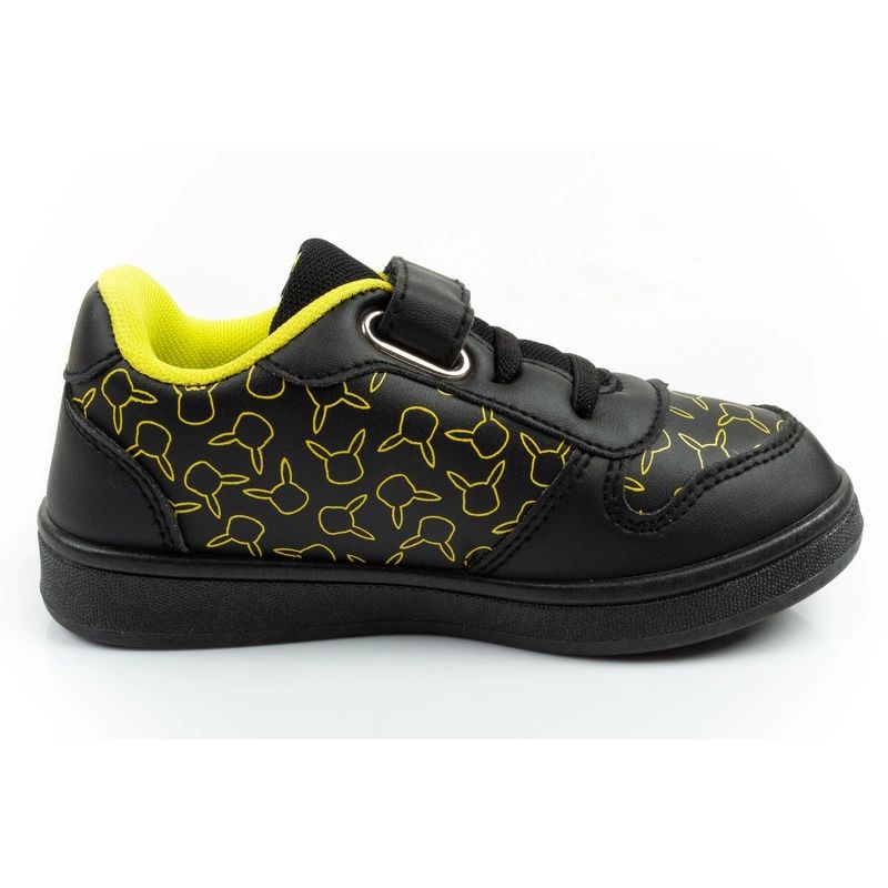 Leomil children's sports shoes Pokemon sneakers lightweight with velcro black