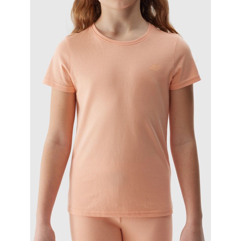 100% cotton plain girls' T-shirt 4F Junior *Kategoria tymczasowa Your Sports Performance