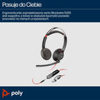 POLY Blackwire 5220 8X231AA Over-Ear Headphones Akcesoria GSM/Słuchawki przewodowe Your Sports Performance