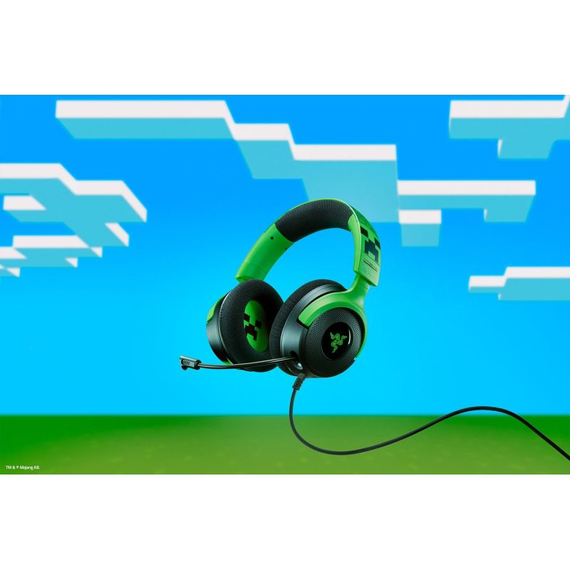 Razer Gaming Kraken V4 X Wired Over-Ear Headset with Microphone Minecraft Edition Gaming PC/Słuchawki Your Sports Performance