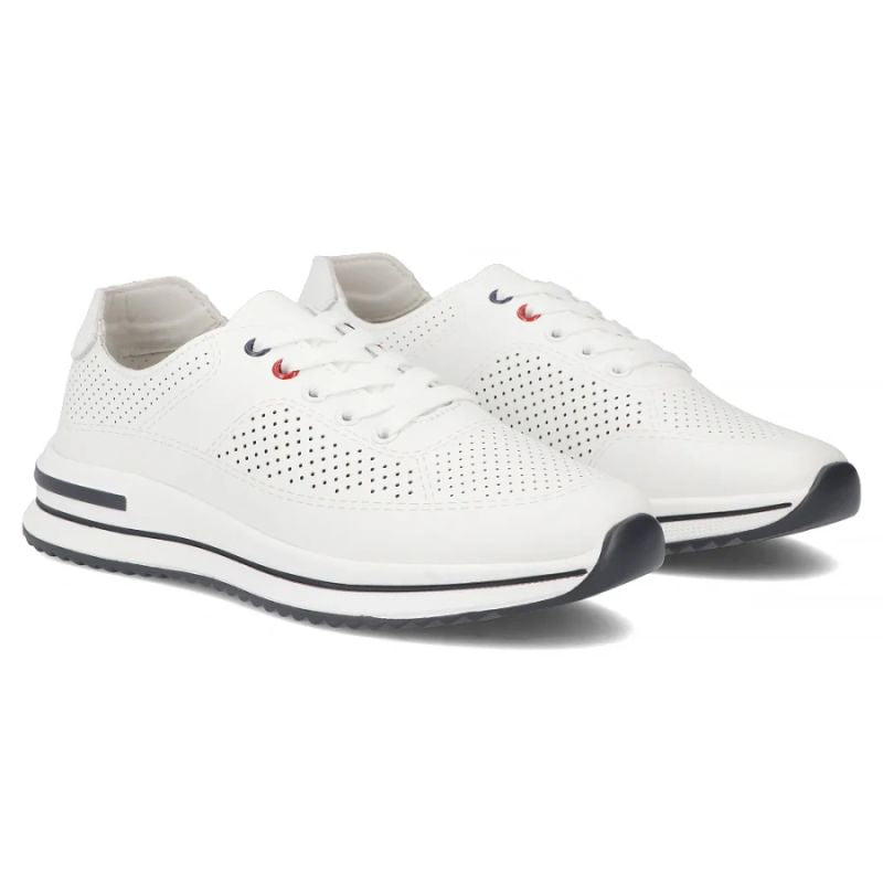 Women's leather openwork shoes, white Filippo DP7608/26 WH Filippo