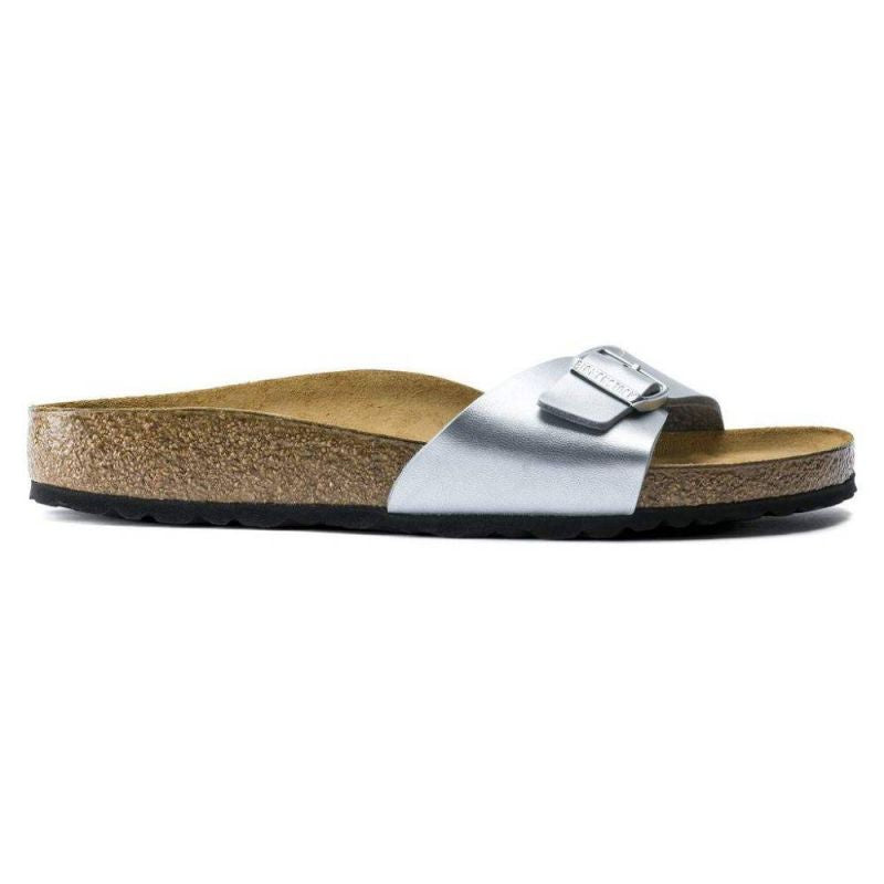 Birkenstock Madrid Birko-Flor Silver Women's Slides Regular Wide (0040411) Footwear/Lifestyle/Brinkenstock/Klapki/chodaki Birkenstock