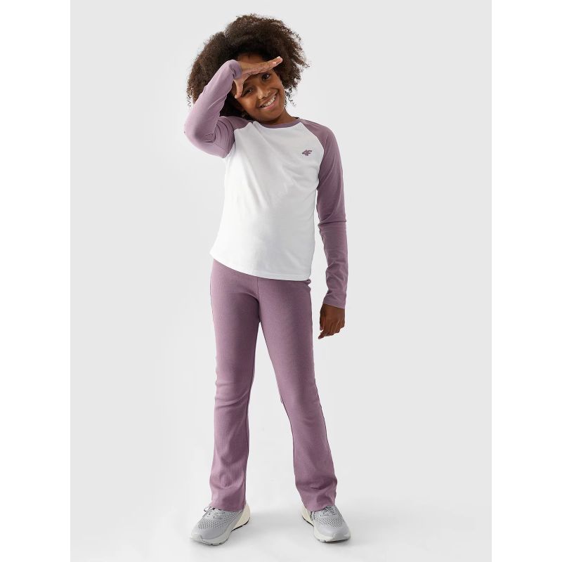 Longsleeve regular plain girls 4F Junior 4FJWAW24TLONF291-51S *Kategoria tymczasowa Your Sports Performance