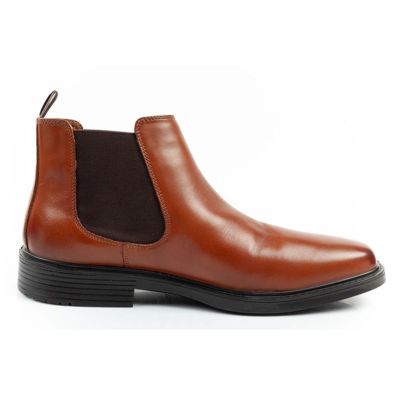 Skechers men's shoes Chelsea boots Miller-Boris elegant leather brown Skechers