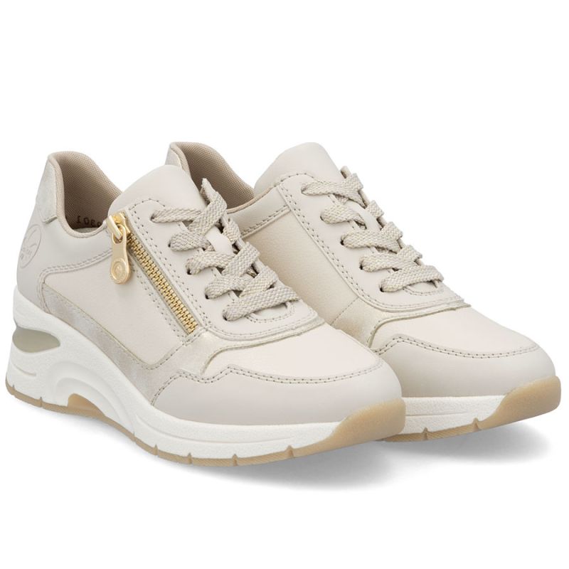 Women's beige leather wedge sneakers Rieker N9301-60 To be categorized Your Sports Performance