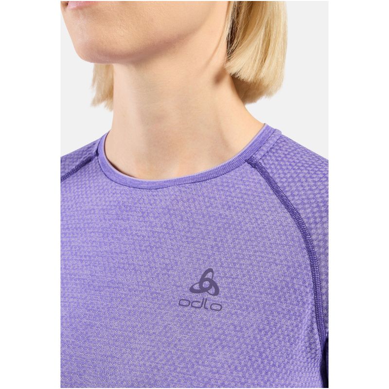 Women's Odlo ESSENTIAL SEAMLESS T-shirt, crew neck, short sleeve, purple