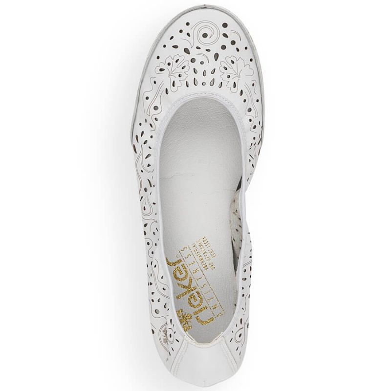 Rieker W RKR649 comfortable leather openwork shoes, white Footwear/Lifestyle/Rieker Your Sports Performance