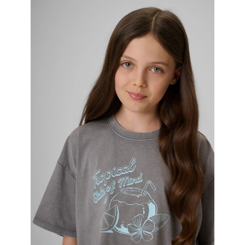 Girls' cotton T-shirt 4F 4FJRSS26TTSHF3983-25S