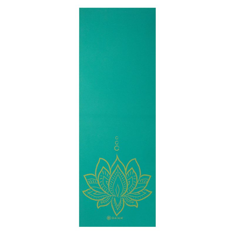 Double-sided Yoga Mat GAIAM Turquoise Lotus 6 MM 62344 Accessories/Training equipment Your Sports Performance